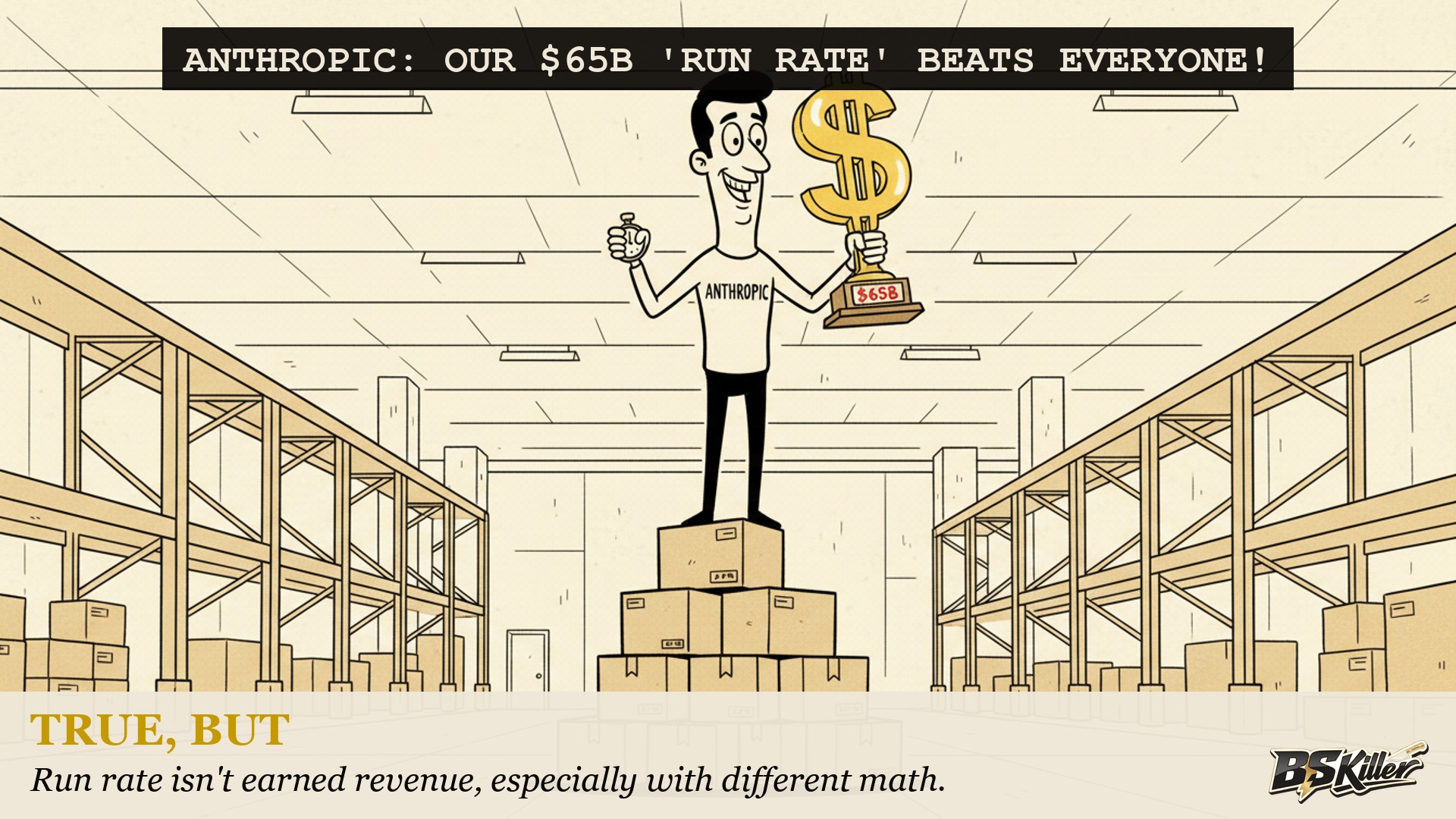 Anthropic's revenue "run rate" just beat OpenAI's by $25 billion. The two companies don't even count revenue the same way, so nobody actually knows the real gap.