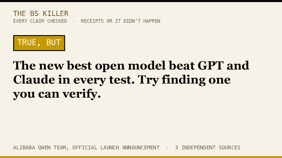 The new best open model beat GPT and Claude in every test. Try finding one you can verify.