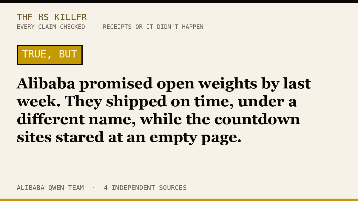 Alibaba kept its open-weights promise, then swapped the fine print.