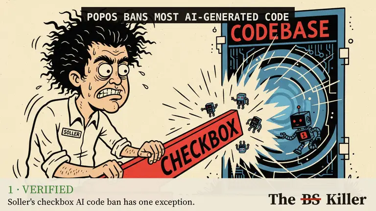 AI illustration for: Neowin says Pop!_OS banned AI-generated code from much of its codebase. The template says exactly that. The enforcement is a checkbox.